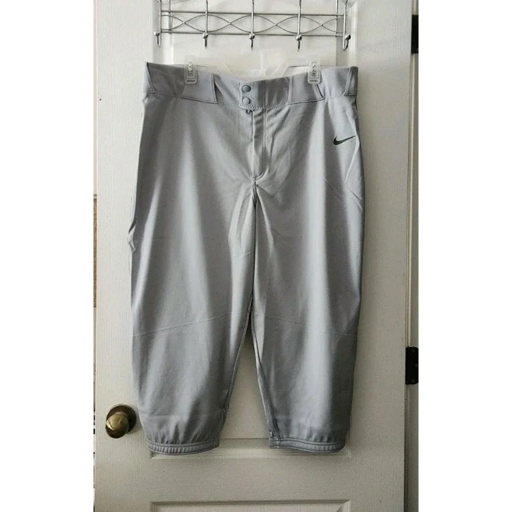 Nike Dr-Fit Team Engineered Men's Baseball Pants Grey XXL Swoosh Logo NEW